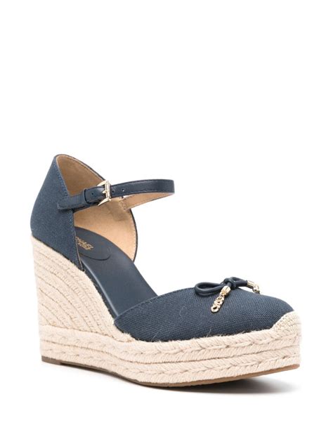 michael kors leather braided espadrille wedges|Michael Kors denim wedges.